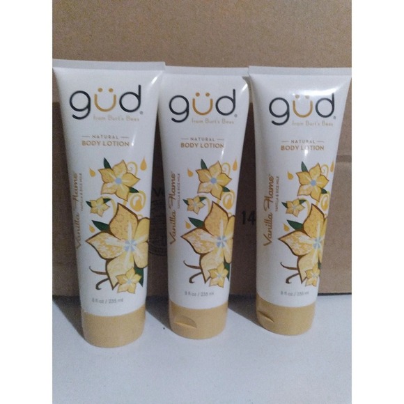Burt's Bees Other - Lot of 3 Gud by Burt's Bees Vanilla Flame Natural Body Lotion 8 Fluid Ounces NEW